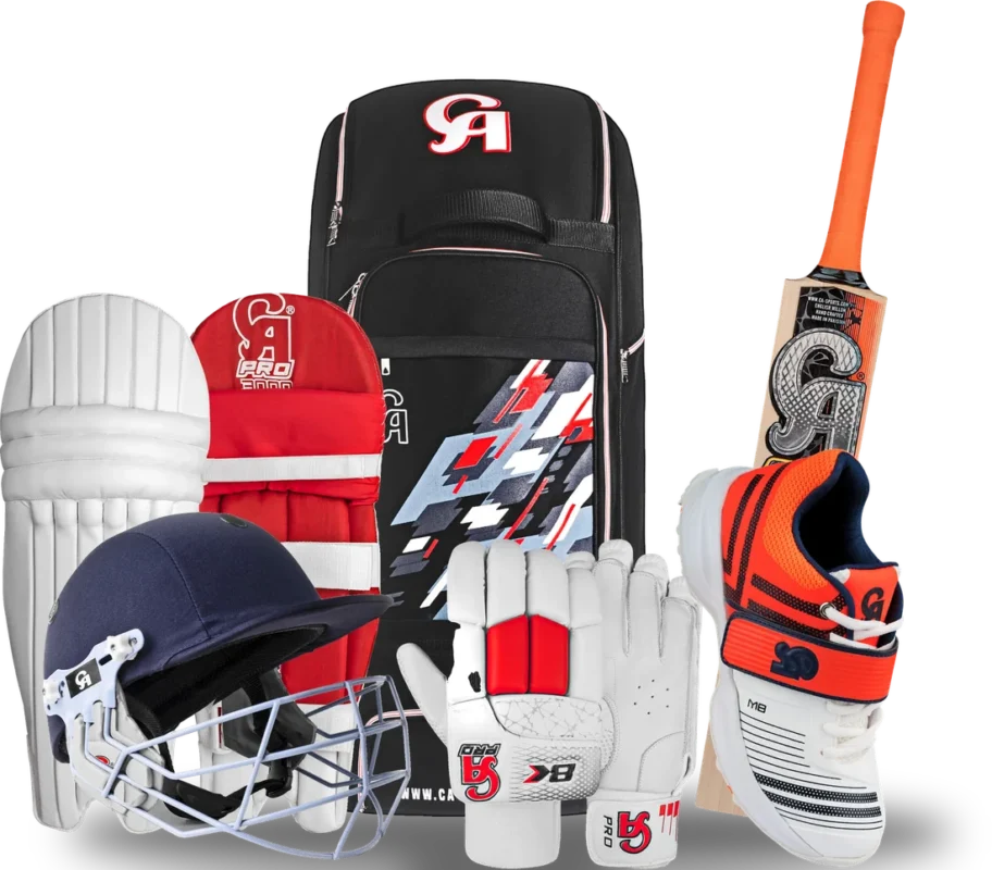 CA cricket kit: kit bag, bat, batting pads, helmet, gloves and shoes